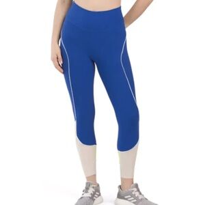 WILO THE LABEL ANTHRO COBALT BLUE LIME Beige White Colorblock Leggings Size S